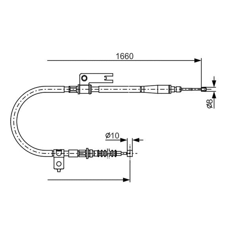 Bosch Handbrake Cable Right Rear 1 987 482 153