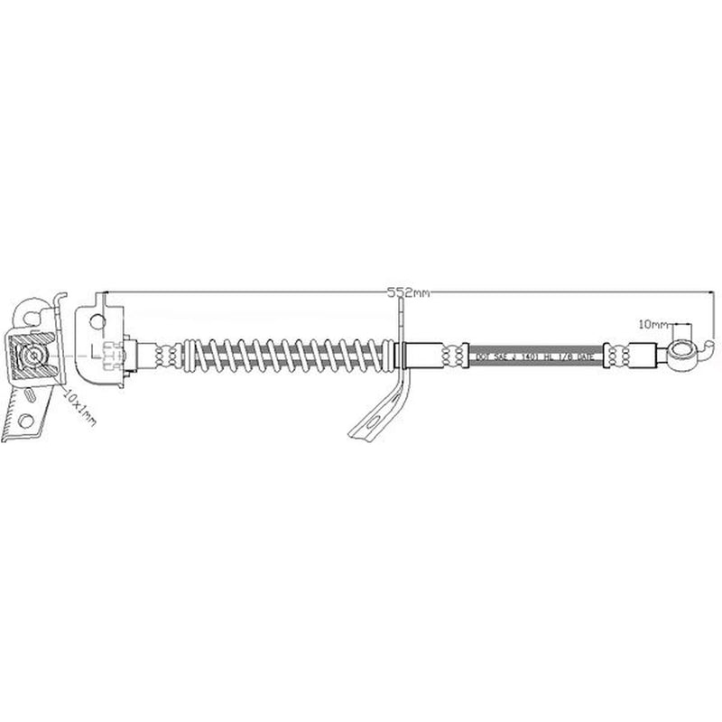 Juratek Brake Hydraulic Hose Line Front Right JBH1215R
