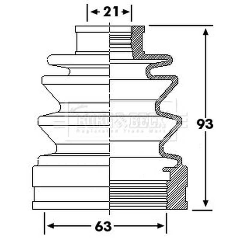 Borg & Beck Drive Shaft Bellow Kit transmission sided BCB6245