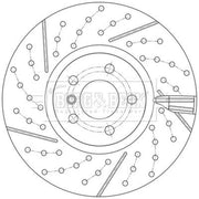 Borg & Beck 2 x Perforated/Vented Front Brake Discs BBD6232S-x2