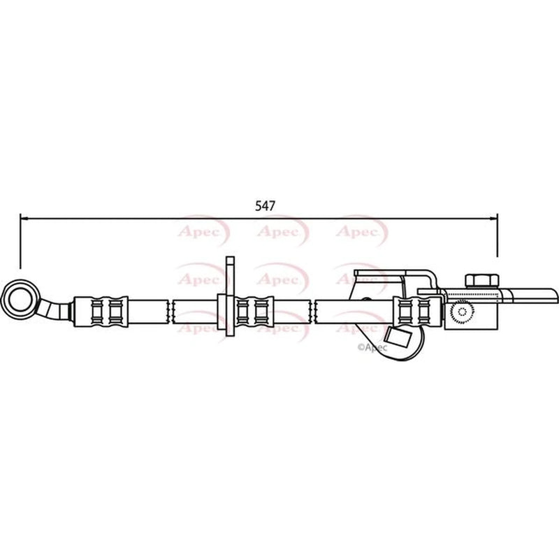 Apec Brake Hydraulic Hose Line Front Right HOS3594