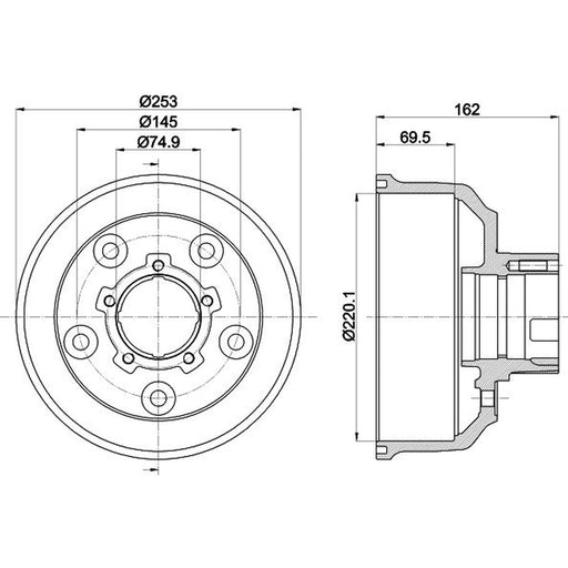 Mintex 2 x Brake Drums MBD350-x2