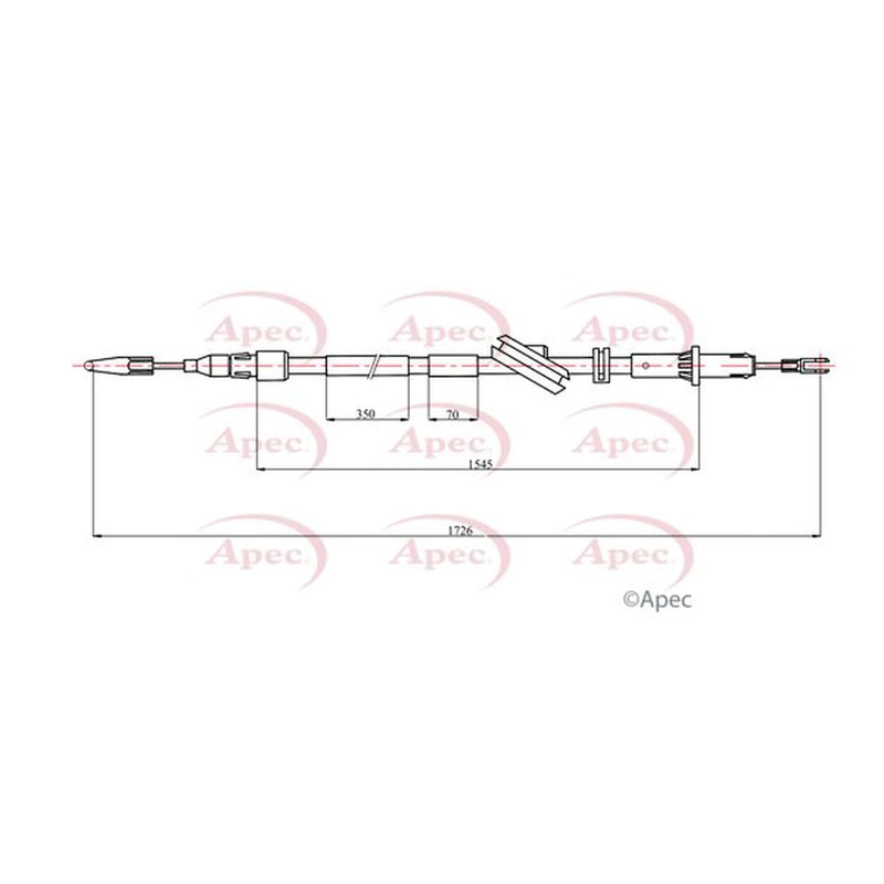 Apec Handbrake Cable Right Rear CAB1748