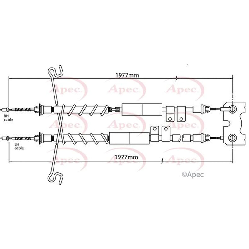 Apec Handbrake Cable Right Rear CAB1168