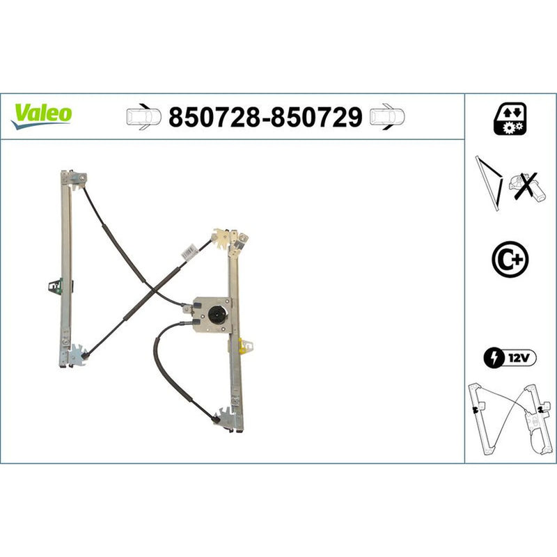 Valeo Electric Window Regulator Lifter Right Front 850729