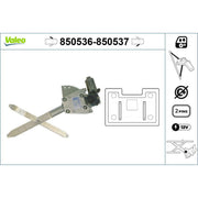 Valeo Electric Window Regulator Lifter Right Front 850537