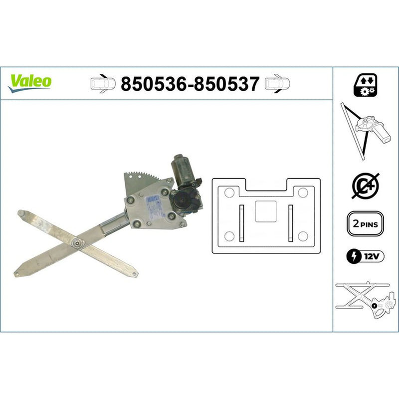 Valeo Electric Window Regulator Lifter Right Front 850537