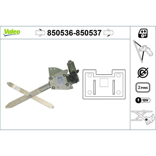 Valeo Electric Window Regulator Lifter Right Front 850537