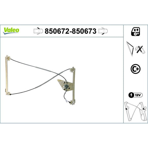 Valeo Electric Window Regulator Lifter Left Front 850672