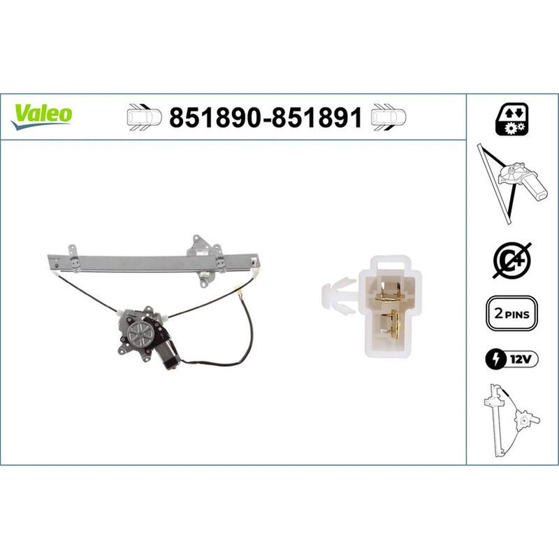 Valeo Electric Window Regulator Lifter Right Front 851891