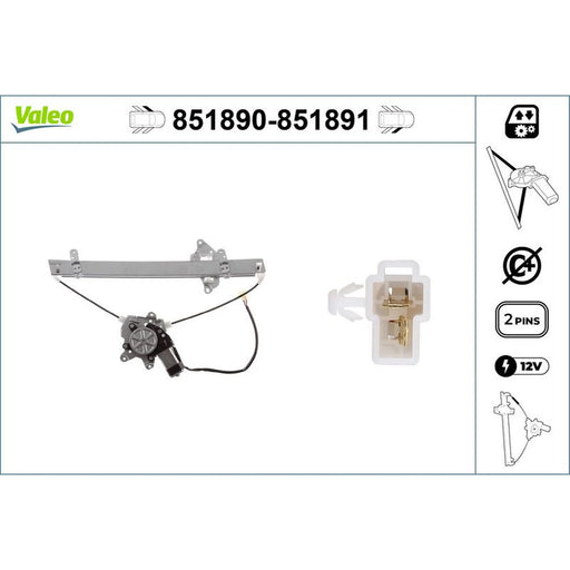 Valeo Electric Window Regulator Lifter Right Front 851891