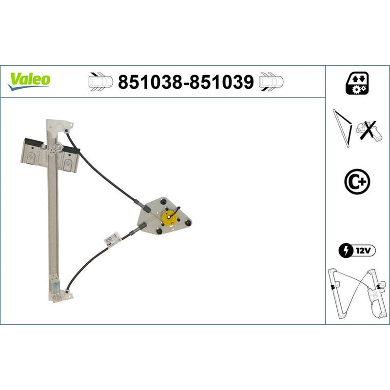 Valeo Electric Window Regulator Lifter Left Rear 851038