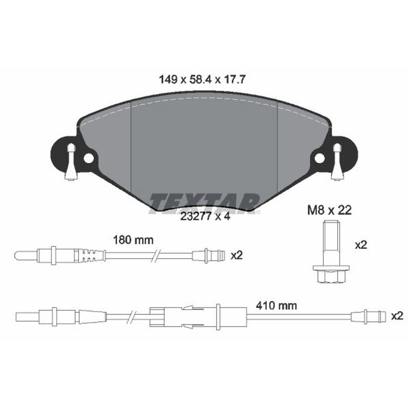 Textar Front Brake Pad Set 2327701