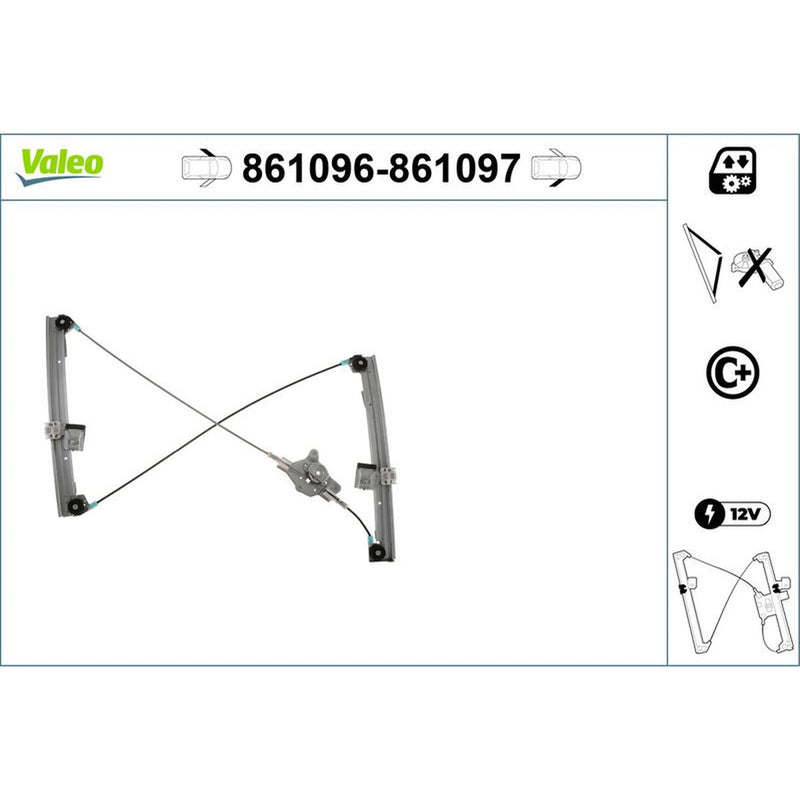 Valeo Electric Window Regulator Lifter Left Front 861096
