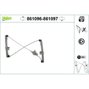 Valeo Electric Window Regulator Lifter Right Front 861097