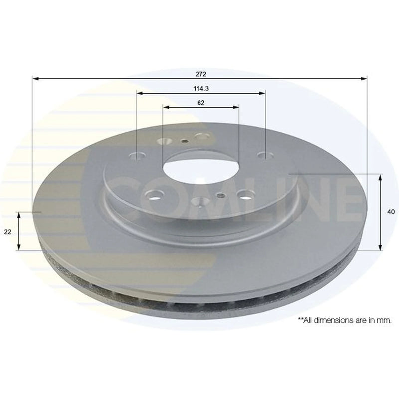 Comline 2 x Vented Front Brake Discs ADC0938V