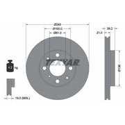 Textar 2 x Vented Front Brake Discs 92110300-x2