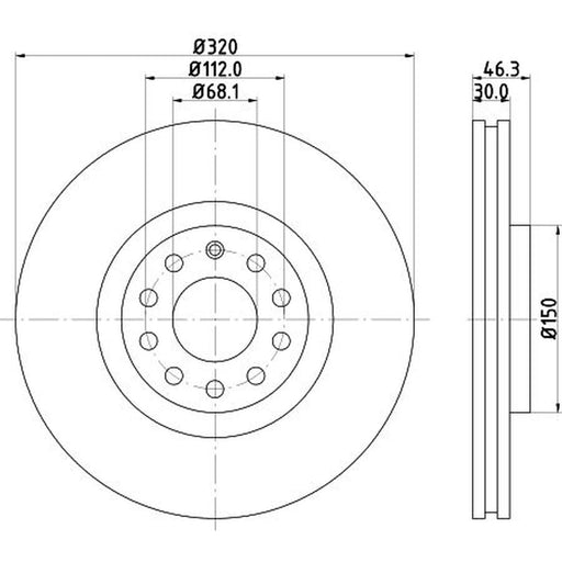DON 2 x Externally Vented Front Brake Discs PCD11571-x2