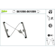 Valeo Electric Window Regulator Lifter Right Front 861099