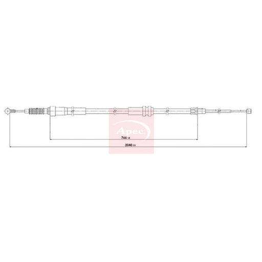 Apec Handbrake Cable Right Rear CAB1979