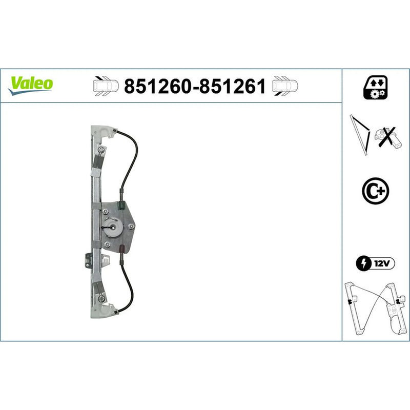 Valeo Electric Window Regulator Lifter Left Rear 851260