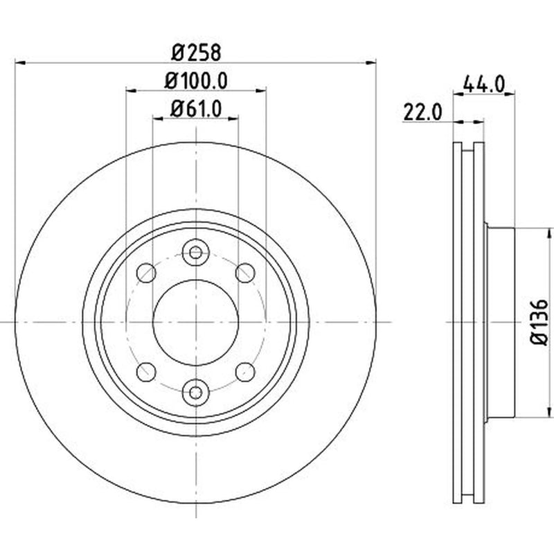 DON 2 x Vented Front Brake Discs PCD10442-x2