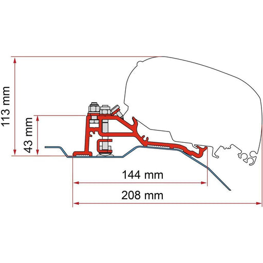 Fiamma F80 Adapter Kit for Fiat Ducato H2 Skyroof (98655Z139) - Fiamma - Van Life Living