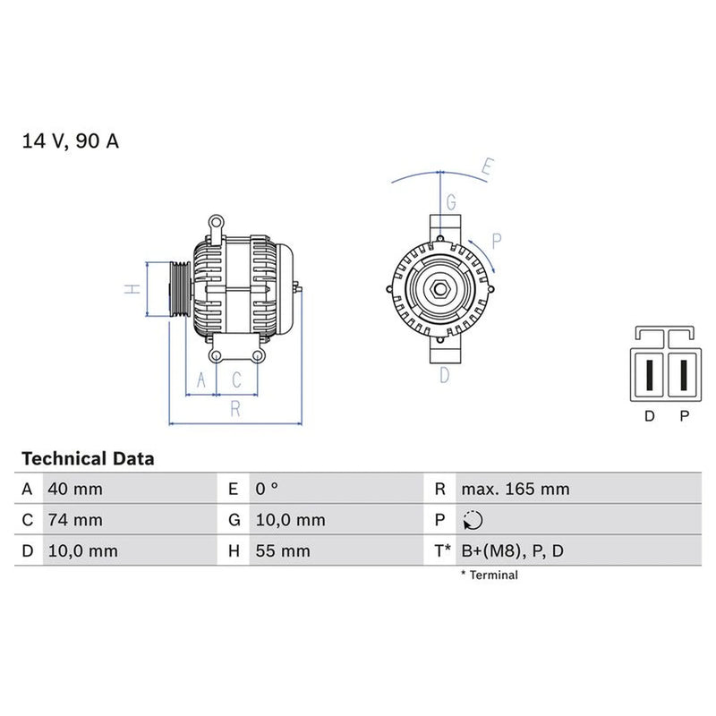 Bosch Car Alternator 12V 0 986 080 320