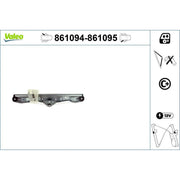 Valeo Electric Window Regulator Lifter Left Rear 861094