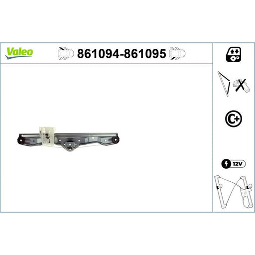 Valeo Electric Window Regulator Lifter Left Rear 861094