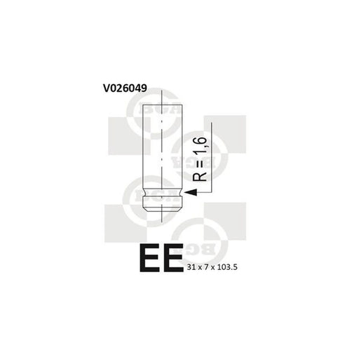 BGA Engine Exhaust Valve 31mm Head V026049