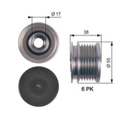 Gates Alternator Overrunning Freewheel Clutch OAP7124