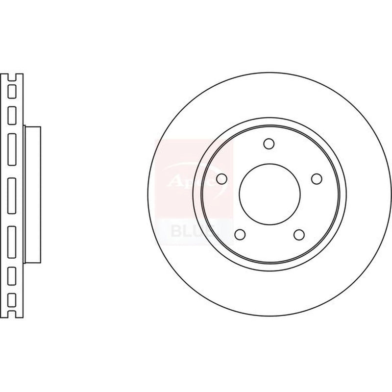 Apec 2 x Vented Front Brake Discs SDK6589-x2