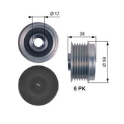 Gates Alternator Overrunning Freewheel Clutch OAP7130