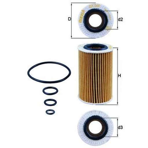 Mahle Engine Oil Filter OX 260D