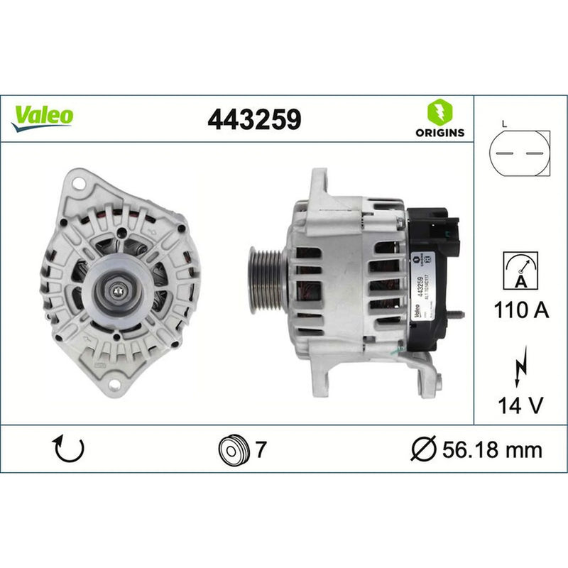 Valeo Car Alternator 12V 443259