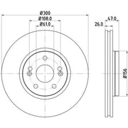 Mintex 2 x Front Brake Discs MDC1535-x2