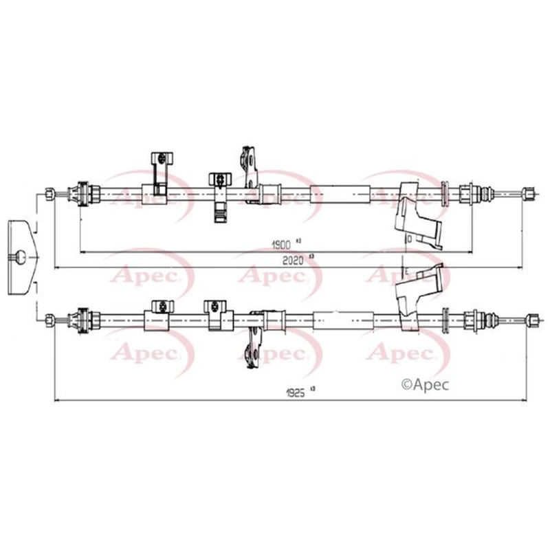 Apec Handbrake Cable Right Rear CAB1631