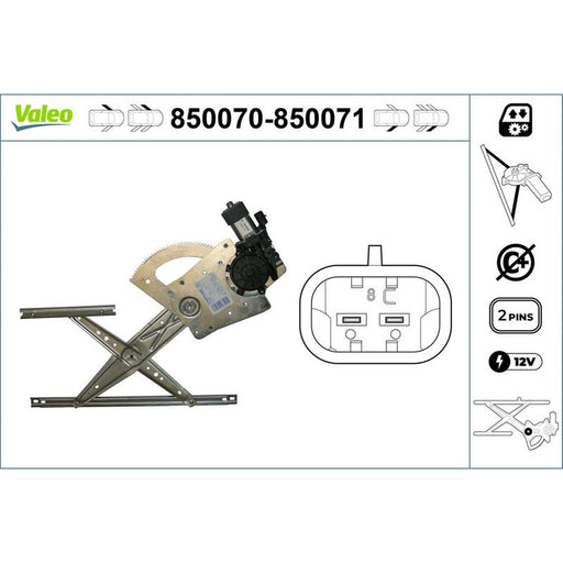 Valeo Electric Window Regulator Lifter Right Front 850071