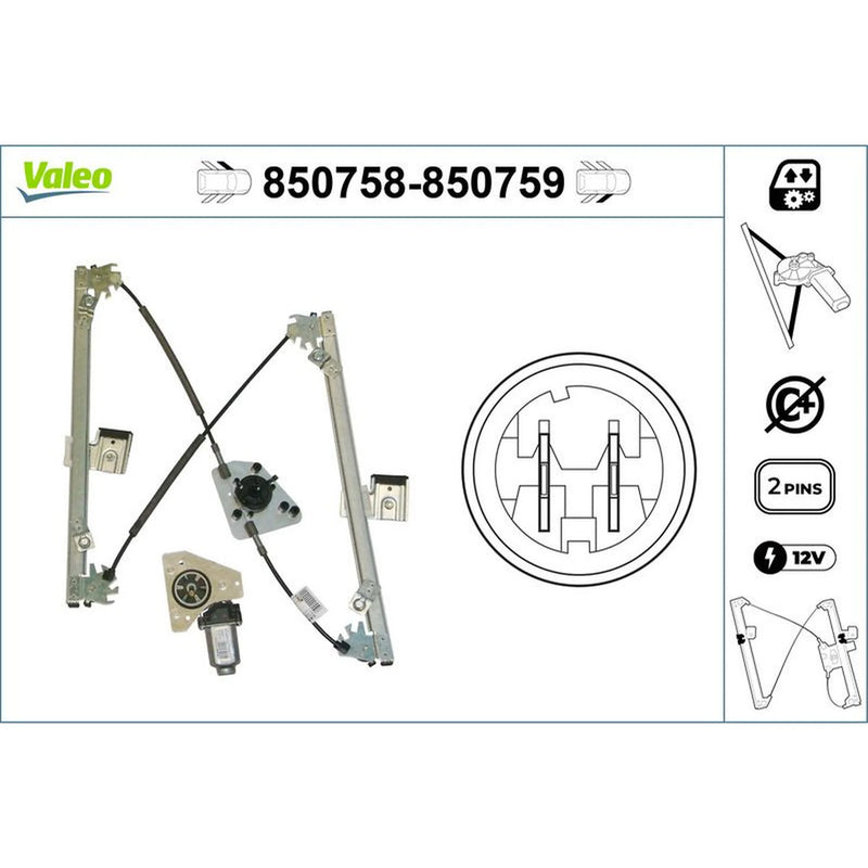 Valeo Electric Window Regulator Lifter Left Front 850758