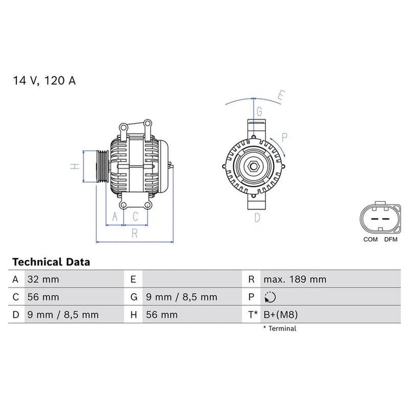 Bosch Car Alternator 12V 0 986 085 710
