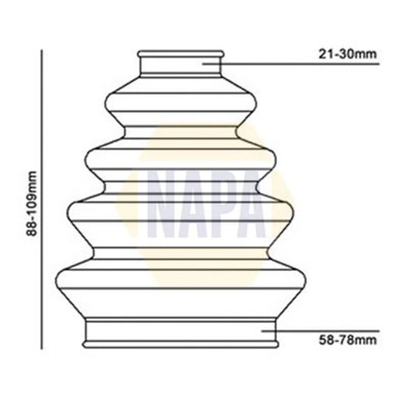 NAPA Drive Shaft Bellow transmission sided NCB1008