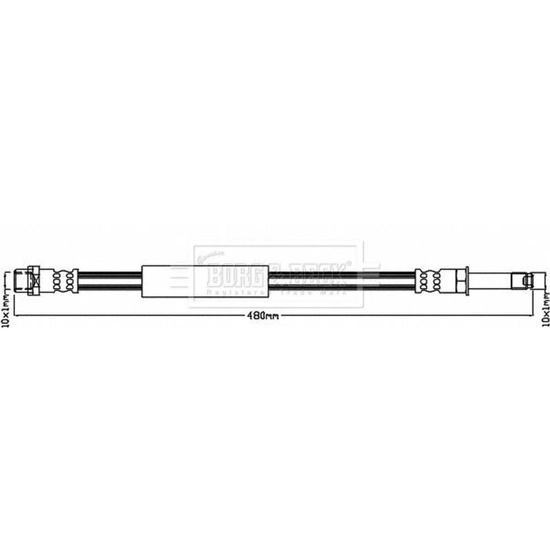 Borg & Beck Brake Hydraulic Hose Line Rear BBH8109