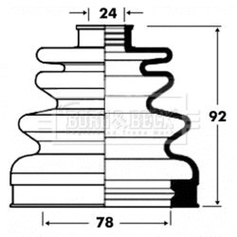 Borg & Beck Drive Shaft Bellow Kit transmission sided BCB2829