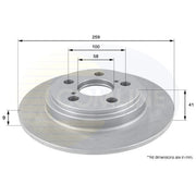 Comline 2 x Solid Rear Brake Discs ADC01156