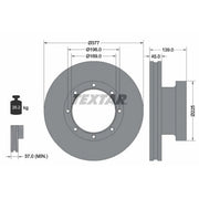 Textar 2 x Internally Vented Brake Discs 93193600 OE 103836 M078157