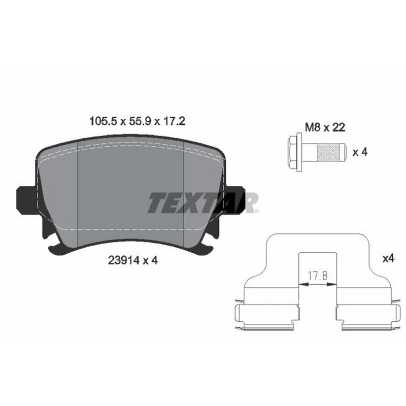 Textar Rear Brake Pad Set 2391401