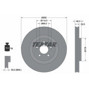 Textar 2 x Vented Front Brake Discs 92199105-x2