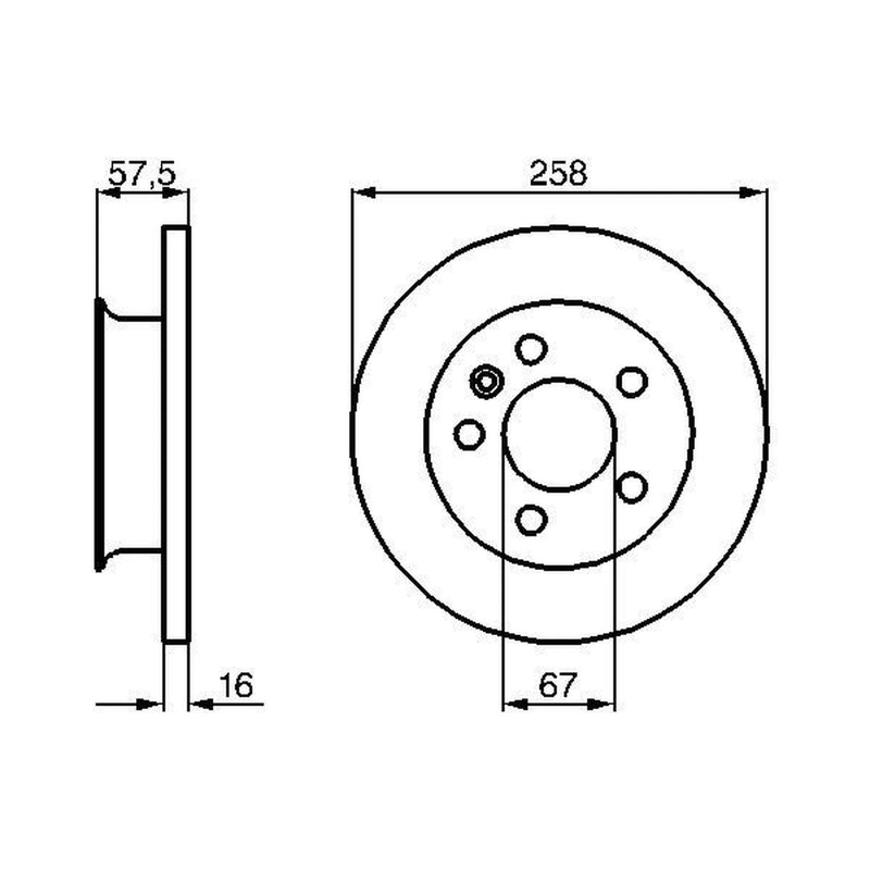 Bosch 2 x Solid Front Brake Discs 0986478544-x2