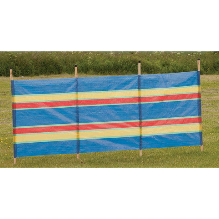 4 Pole Multicoloured Polythene Windbreak 1440 - Quest - Van Life Living